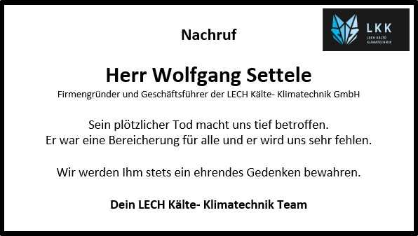 Nachruft Wolfgang Settele